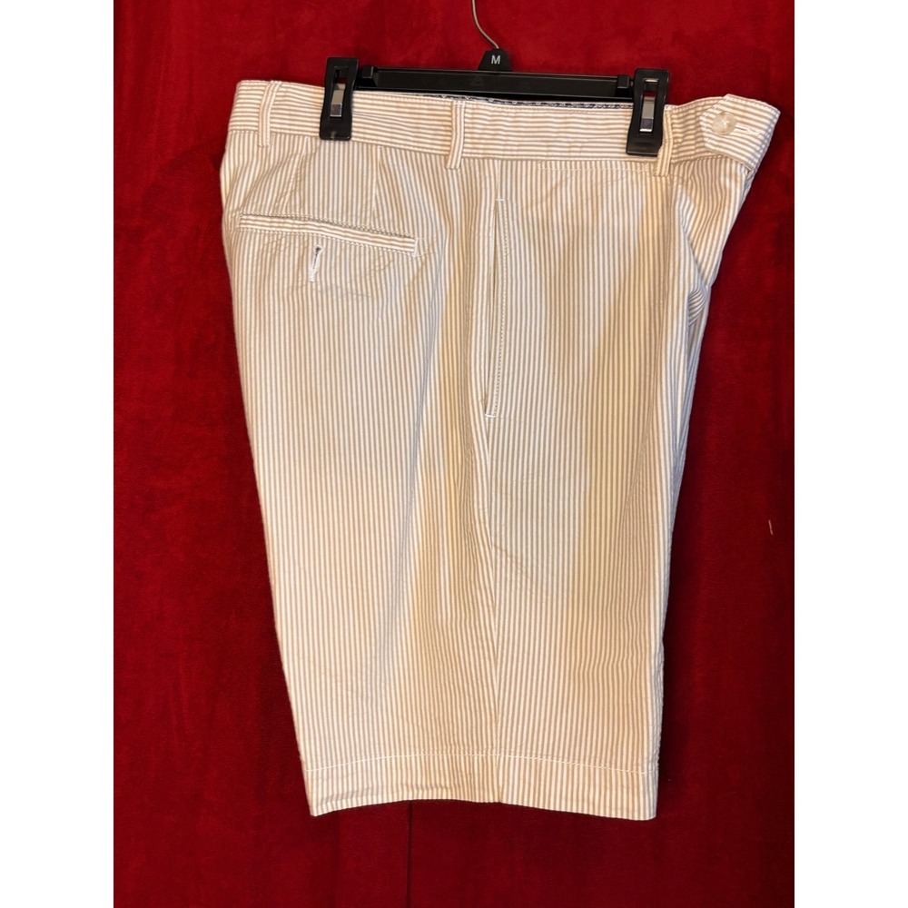 Cremieux Mens Tan White Pinstripe Cotton Shorts Size 32 Preppy Summer Striped - Picture 4 of 7